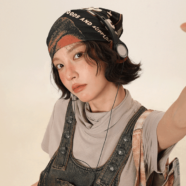 American retro casual headscarf