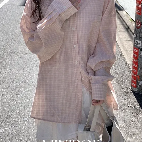 [MADE] 무아 체크 셔츠 (1color) / 벚꽃컬러