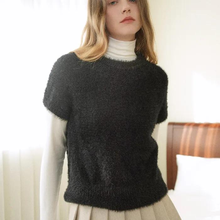 Round Neck Half Sleeve Knit (Black)