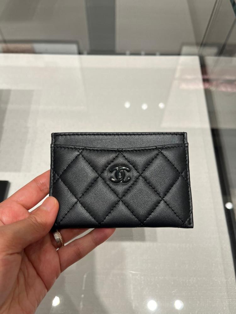 샤넬 클래식 카드 홀더 올블랙 캐비어 AP0213