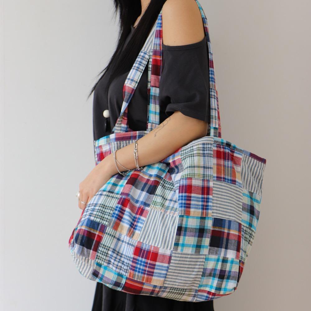 Patchwork Eco Bag/Blue