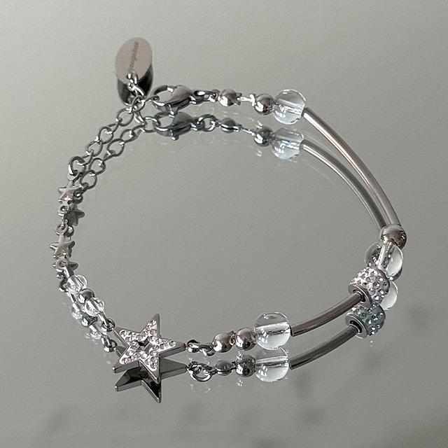 그레이마인 [NMIXX 규진] white star pipe gem bracelet