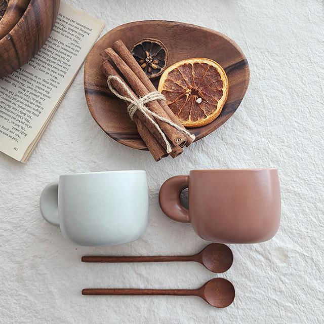 미니뚱머그 홈카페 브런치세트 (머그2+접시1+스푼2+엽서+감성박스) 결혼 생일 친구 선물