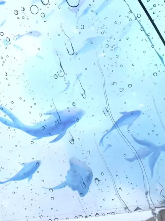 투명 해양 시리즈 우산 수족관 바다 고래 사진 새로운 2025 높은 미적 가치 비 우산