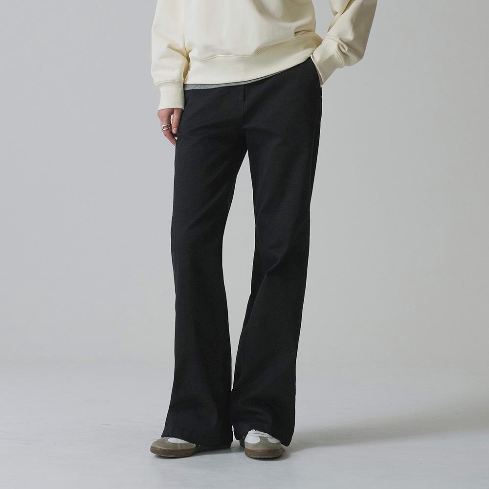 SIPT7167 로우라이즈 워시드 코튼 팬츠_Black