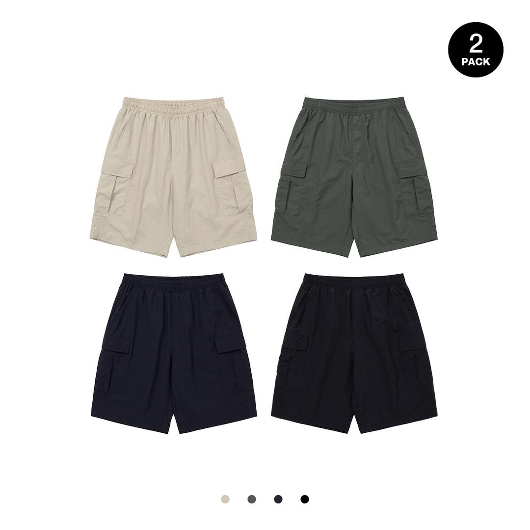 [2PACK] 액티브 카고 하프 팬츠