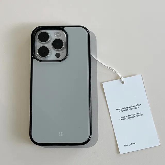 Basic Gray 글라스 범퍼 아이폰 케이스 아이폰 13 미니 15 16 프로 프로맥스 갤럭시S25 플립6 심플 남성용 커플 맥세이프 케이스