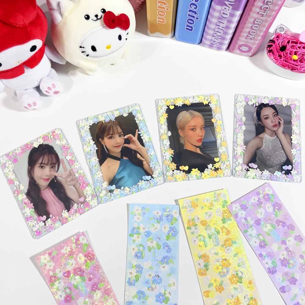 플라워 컨페티 스티커 꽃 파스텔 폴꾸 다이어리 바인더 꾸미기 폴라로이드 포카 다꾸 탑꾸