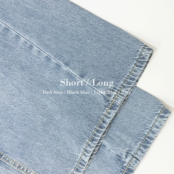 [숏,롱] 민트 썸머 절개 와이드 데님