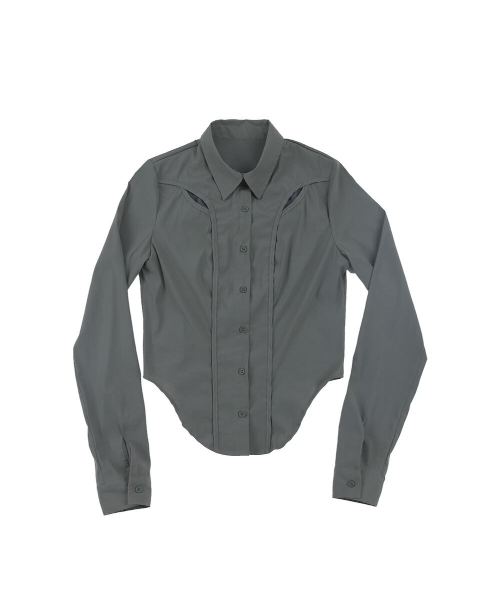 Chest Hole Nylon Shirt / Grey