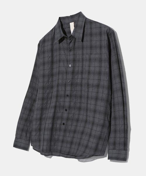 론드 다크 그레이 체크 셔츠