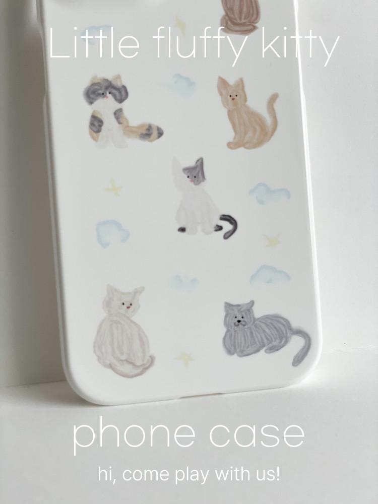 Little fluffy kitty phone case / 유광 케이스 무광 케이스