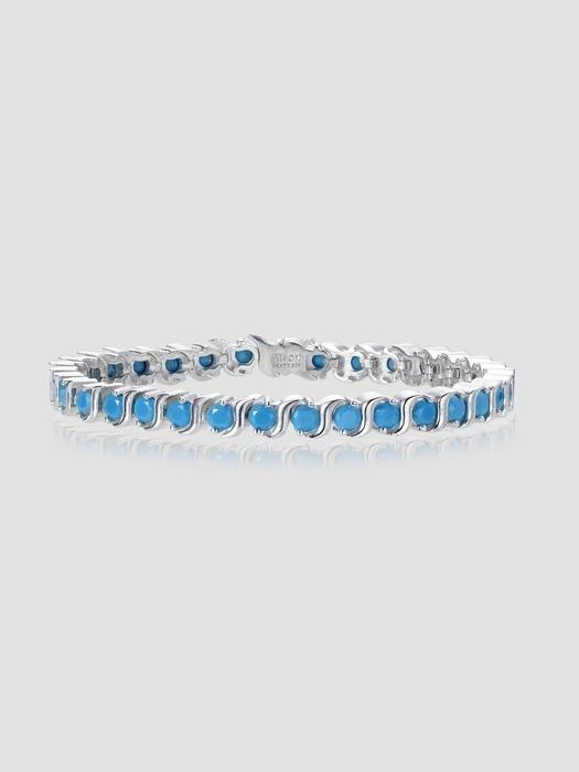 Wavy Tennis bracelet_Turquoise Blue