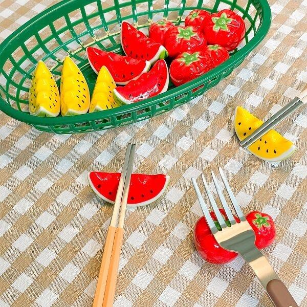 수박 토마토 수저 젓가락 받침