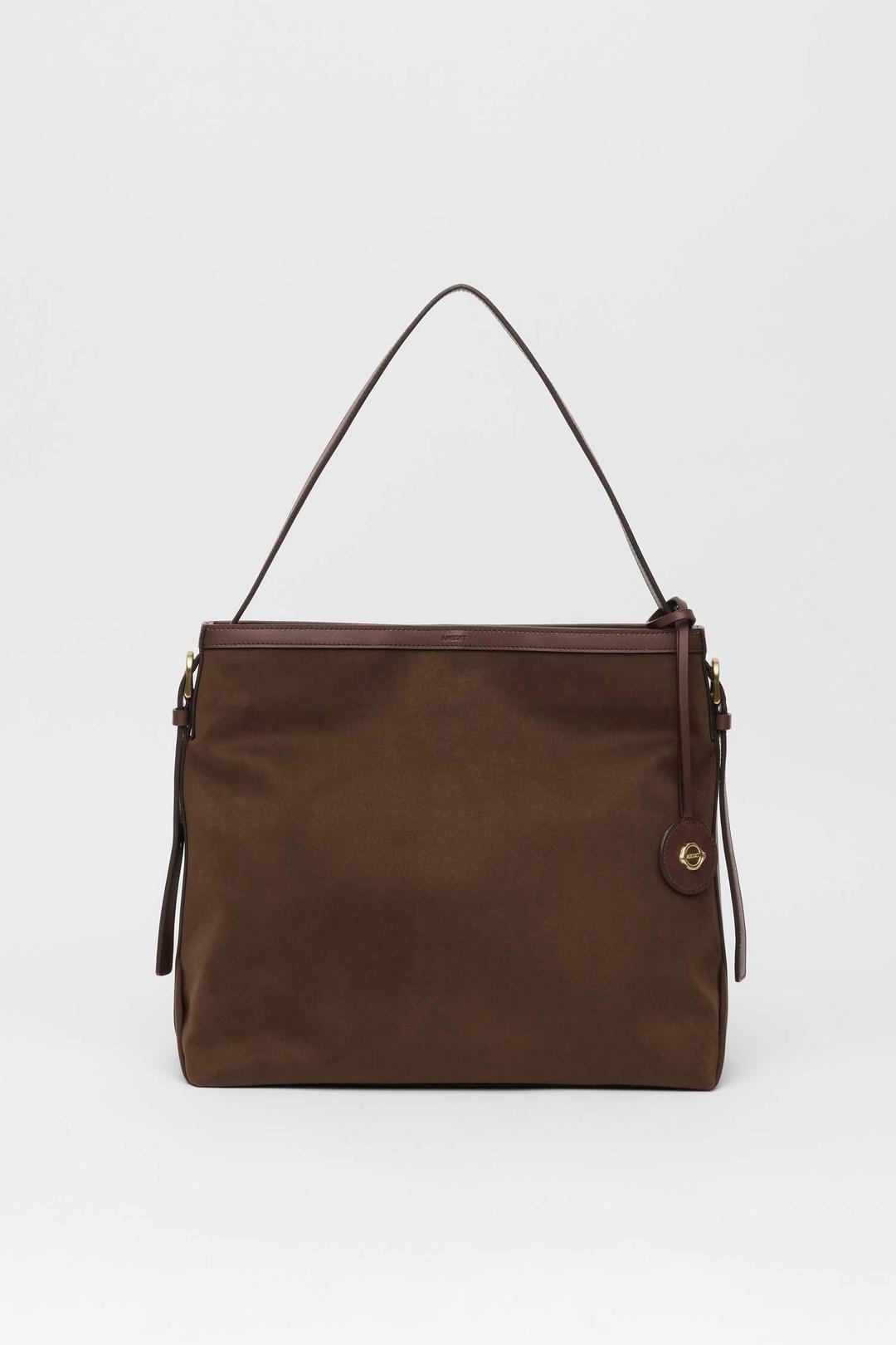 U Two Buckle Shoulder Bag_Suede Tiramisu