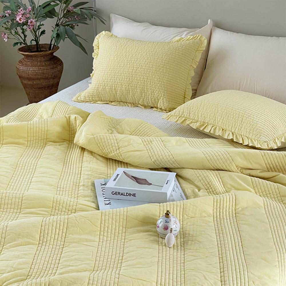 앨리스 프릴 60수 워싱 스프레드 누빔 이불패드 봄여름 간절기 침대패드 SS/Q