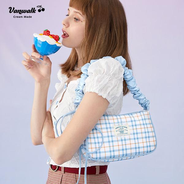 샤인 토트백 / 체크 블루