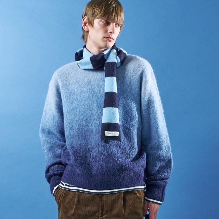 M.C UNISEX, Gradation Hairy Knit / Blue