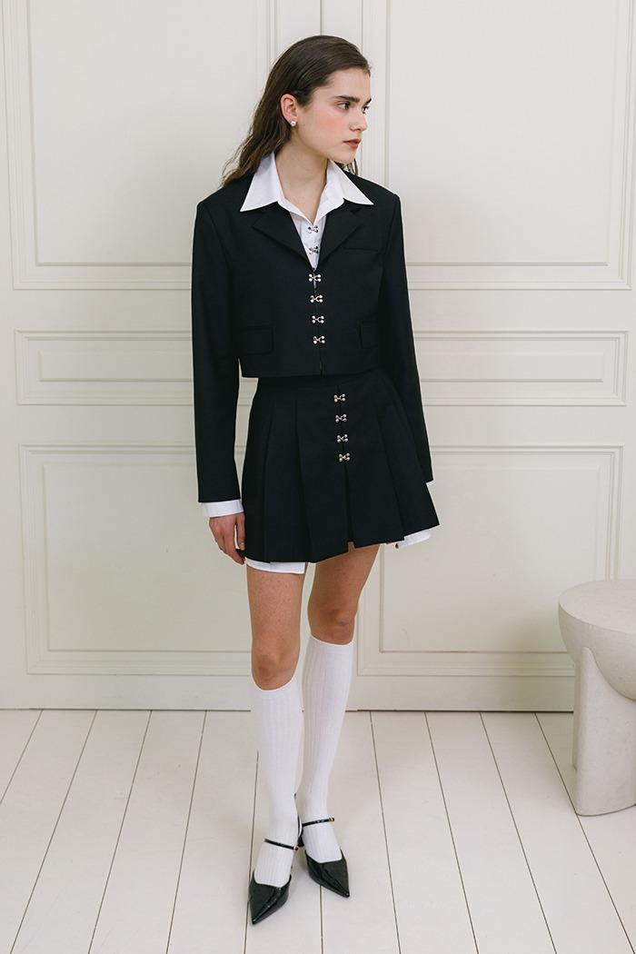 Hook pleats shorts (black)