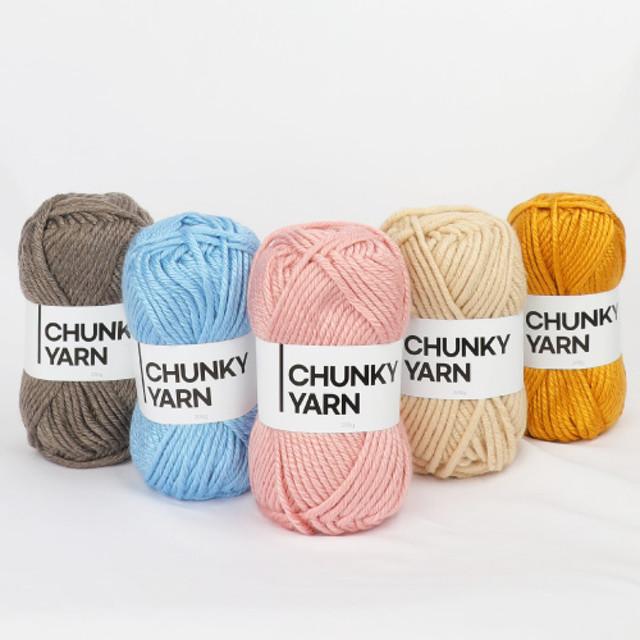 청키얀 CHUNKY YARN 200g 슬로우플로우뜨개실 스웨터 가디건 목도리실