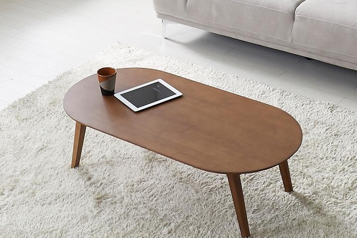 디오 타원형 원목 접이식 테이블 2size 2color