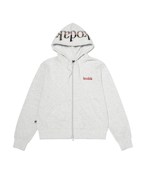 레인보우 빅로고 후드 집업 우먼 WHITE MELANGE