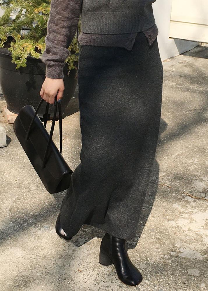 울 밴딩 롱스커트 (3color)