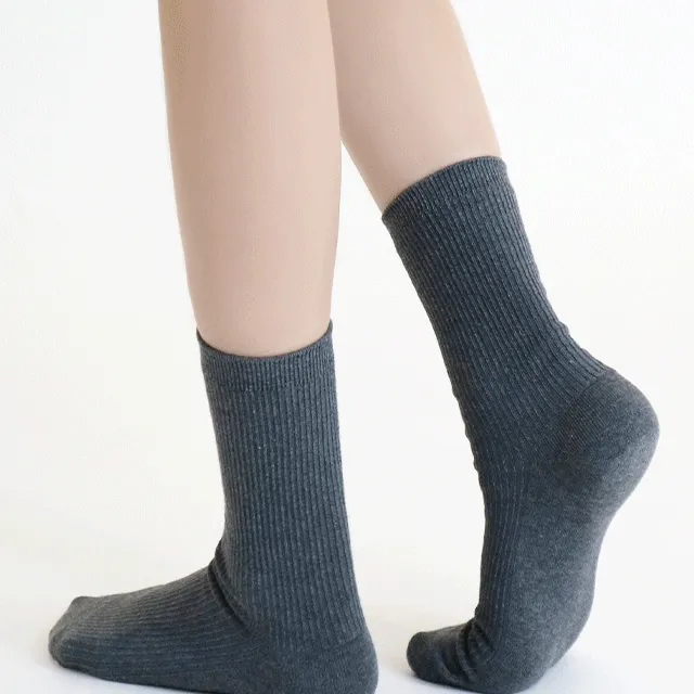 [5개구매할인] 당일출고📦 베이직 잔골지 장목양말 편안한 면양말 베이직 컬러 패션양말 7color 국내 자체제작