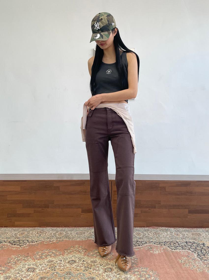 Double knee pants - Brown
