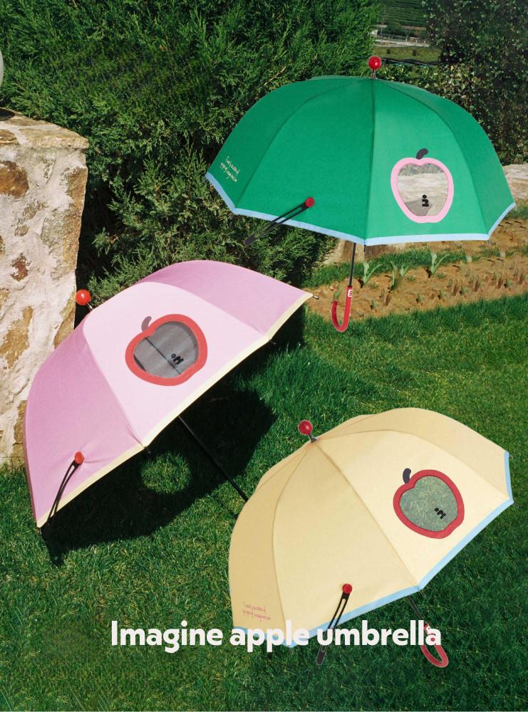 수심 Summer Apple Umbrella(3 color) 여름 사과 우산 과일 투명 장우산