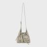 DEINET STUD BELTED MINI BUCKET BAG IN ASH BEIGE