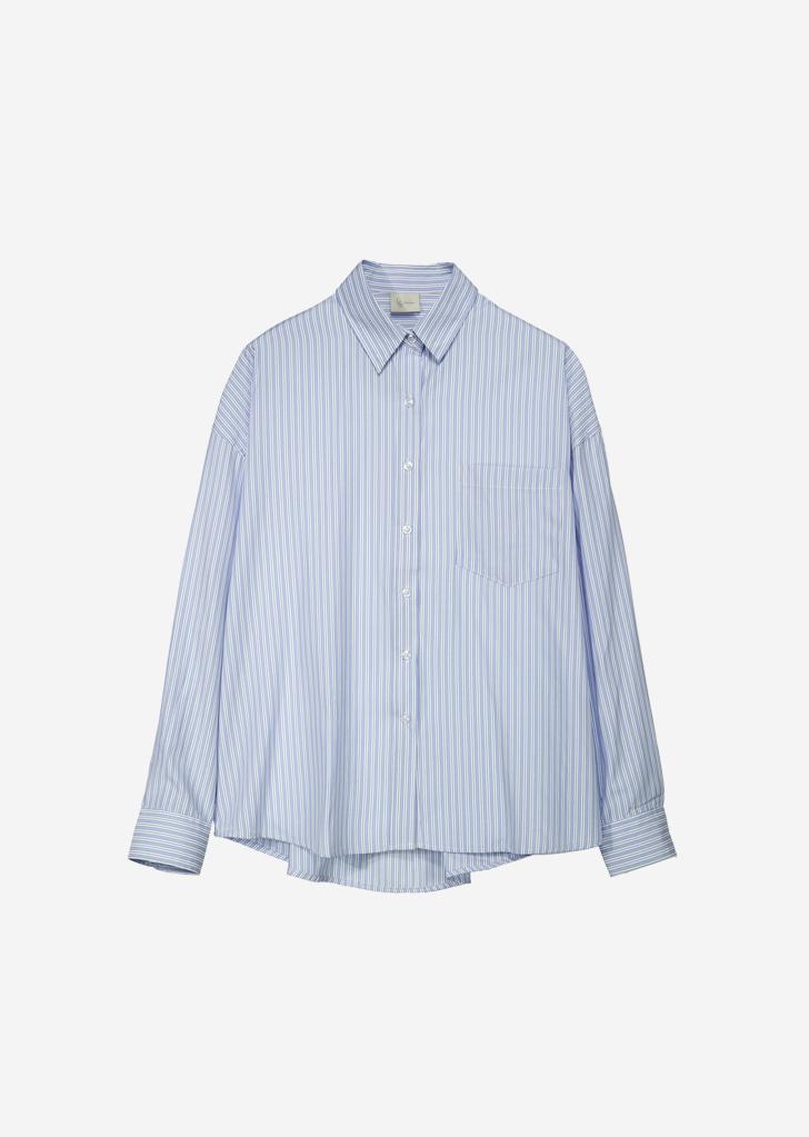 Mary Oversized Stripe Shirt [Blue]