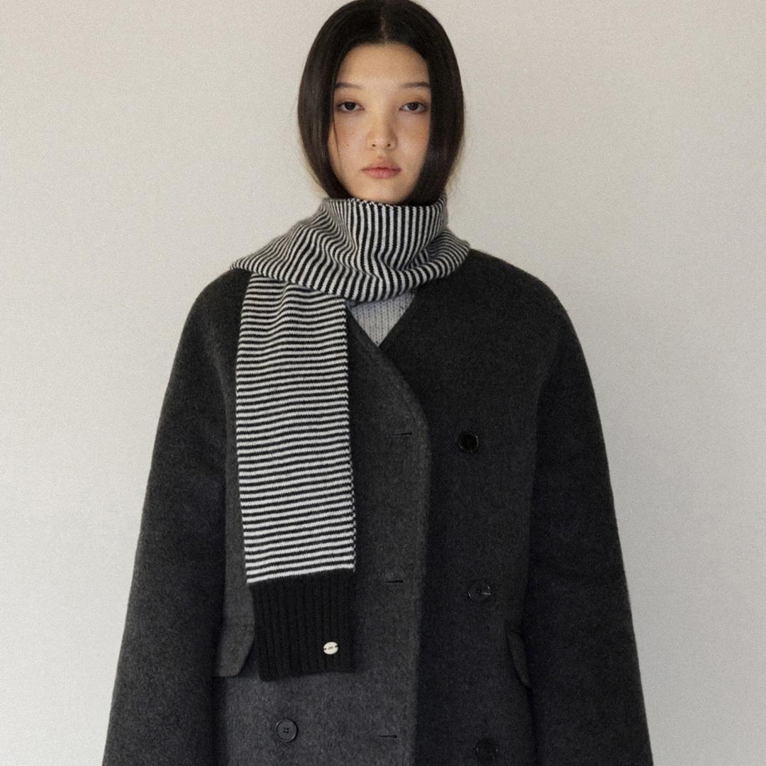 [선물포장] Cashmere knit muffler (black)