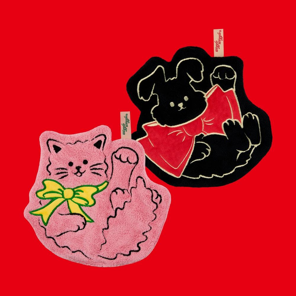 핸드고리타올 2P 세트 - Kitten & Fluffy Rabbit