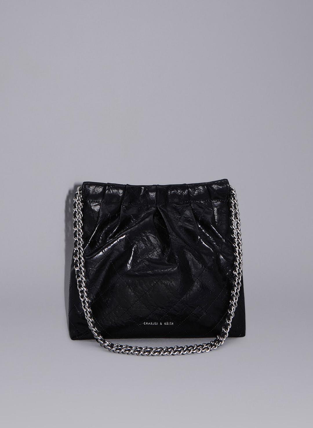 듀오 더블 체인 호보 백 - 느와르