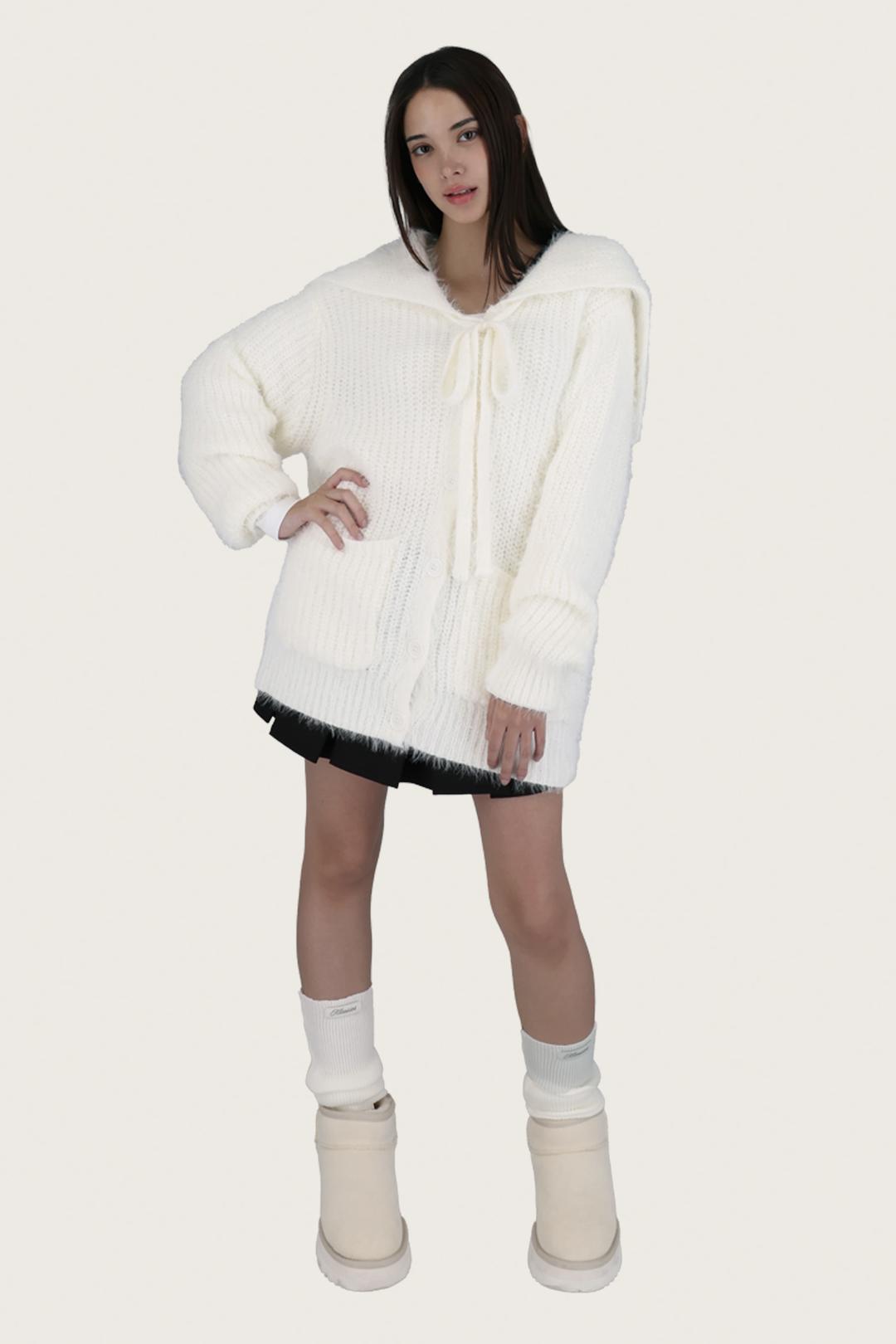 Vanilla pudding fur cardigan