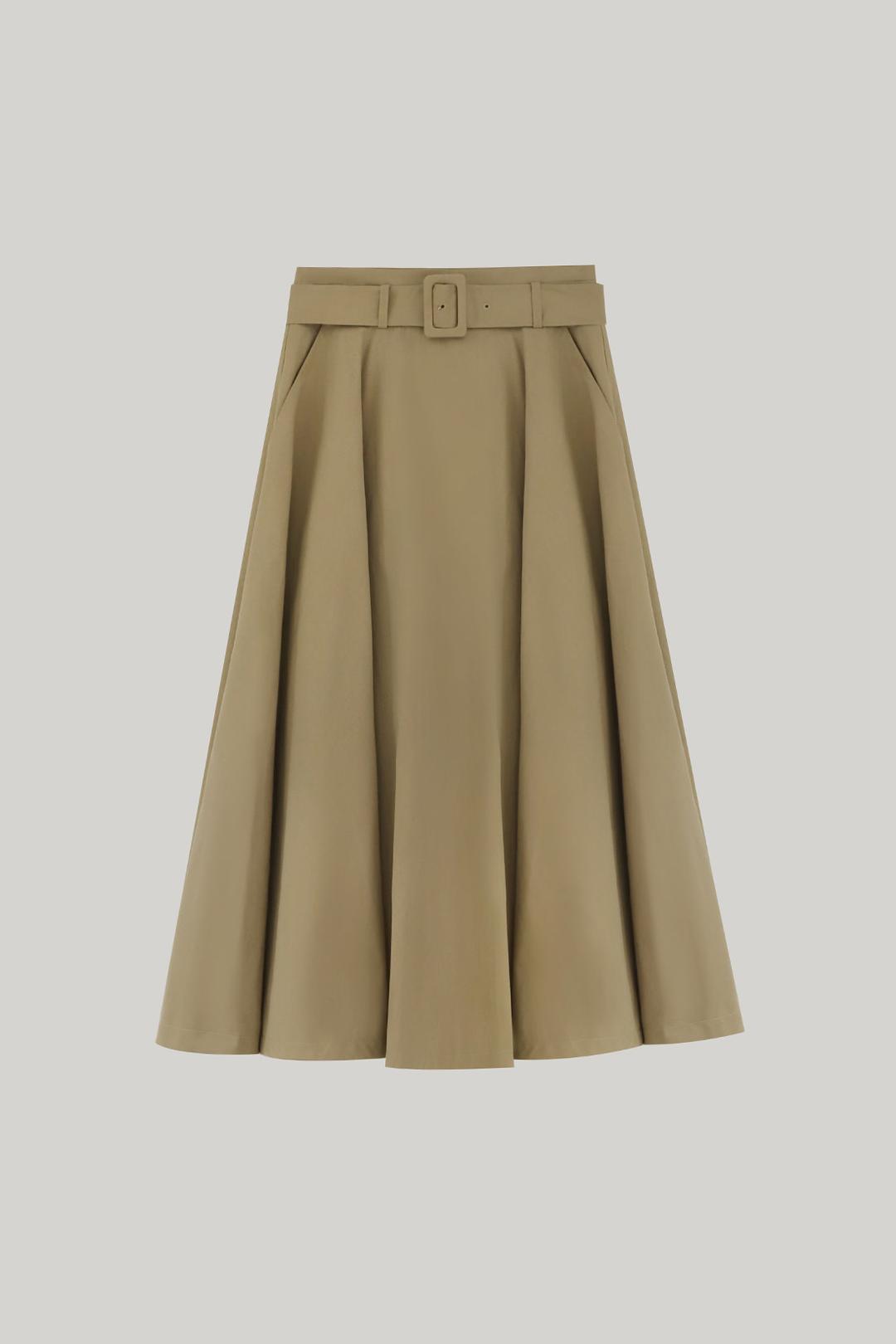 Loreley Flare Wrap Skirt (Beige)