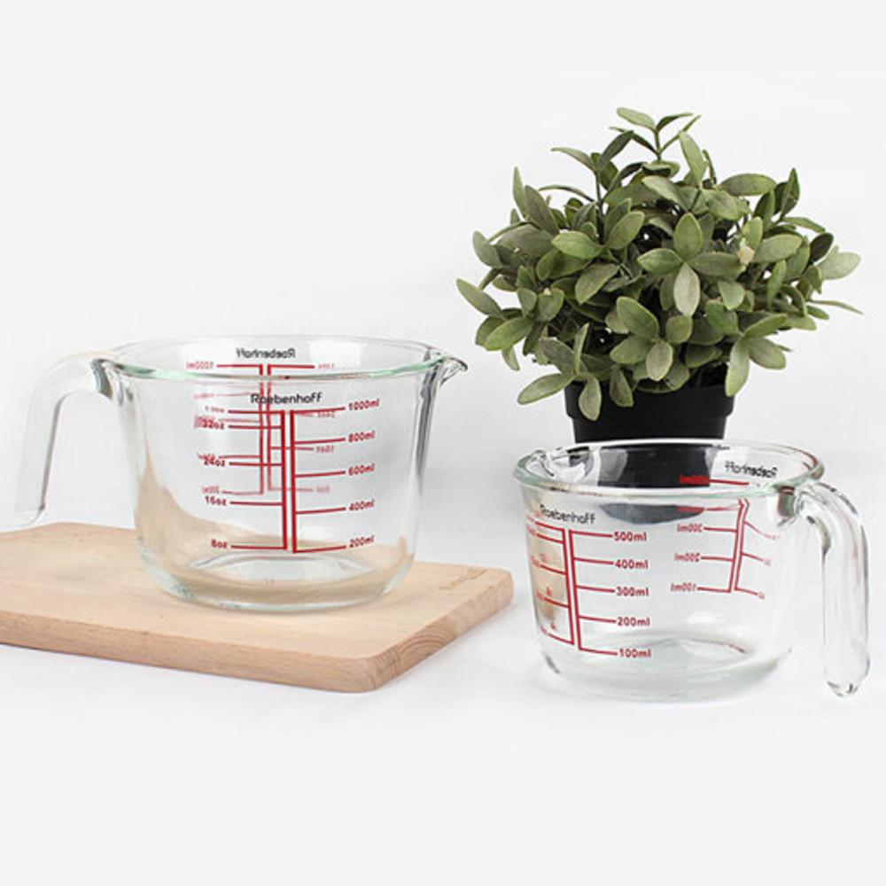 레벤호프 내열강화유리 계량컵 이유식 라면 베이킹 홈카페 유리비커 눈금 커피서버 500ml