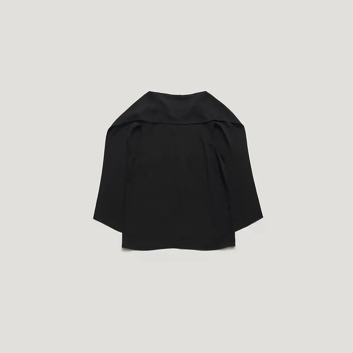 ELAN TIE-NECK BLOUSE_BLACK