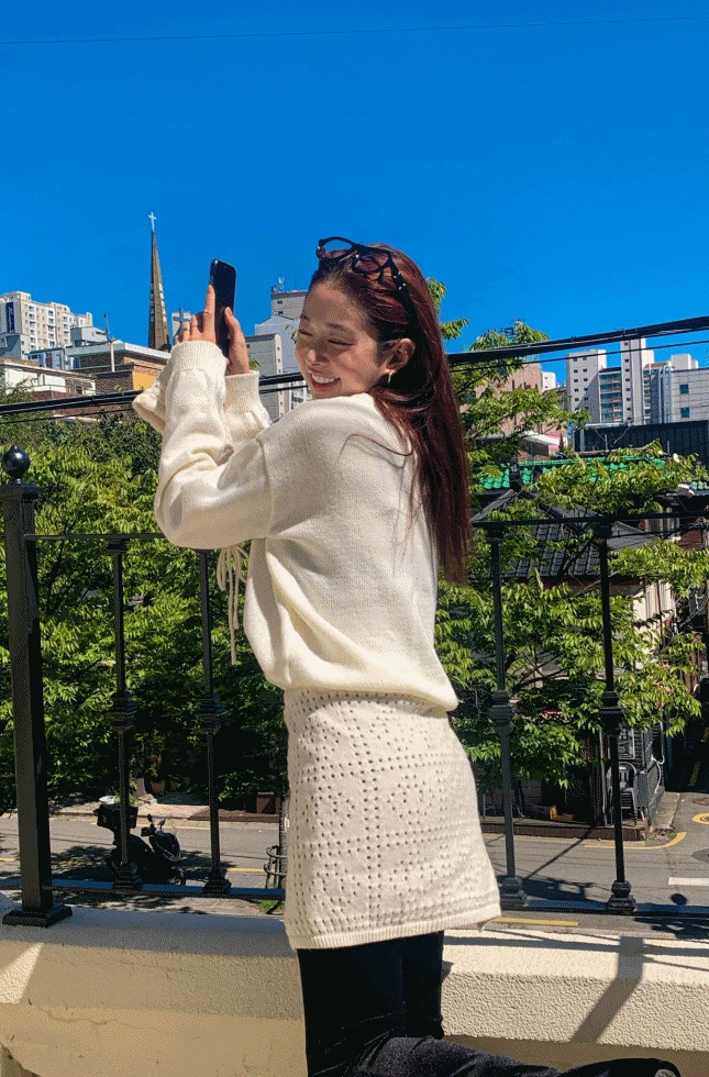 그리나 라운드 니트