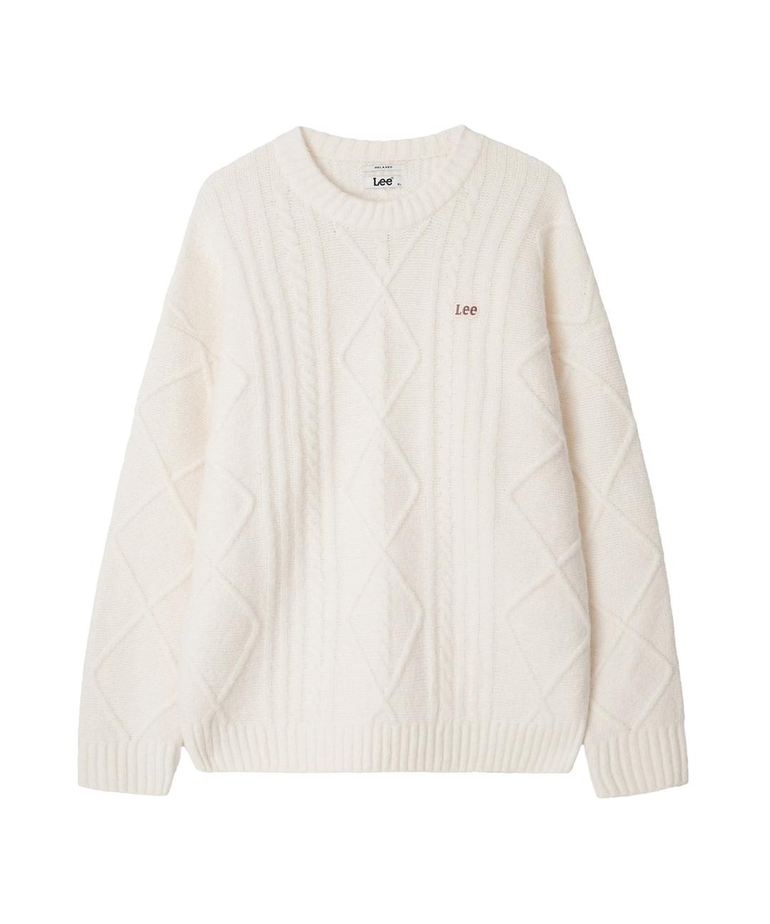 피셔맨 라운드 니트 아이보리