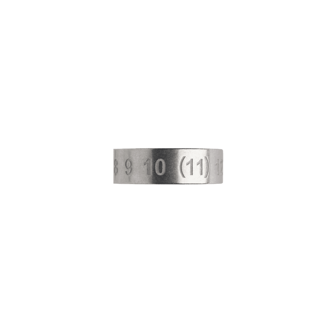 Maison Margiela Numerical Band Silver Ring Matte Silver