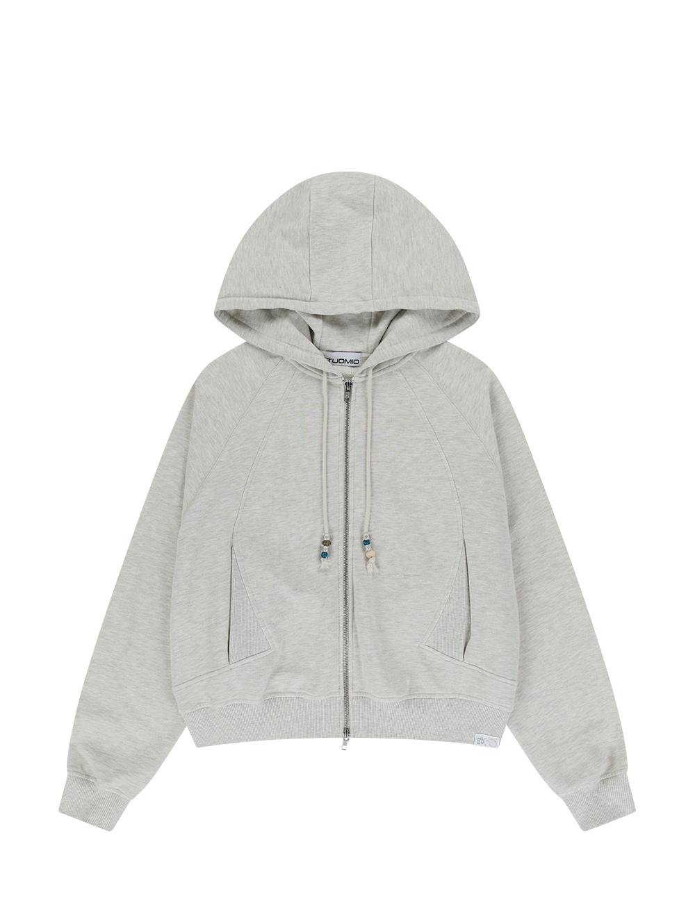 STRING CHARM HOOD ZIP-UP [OATMEAL]