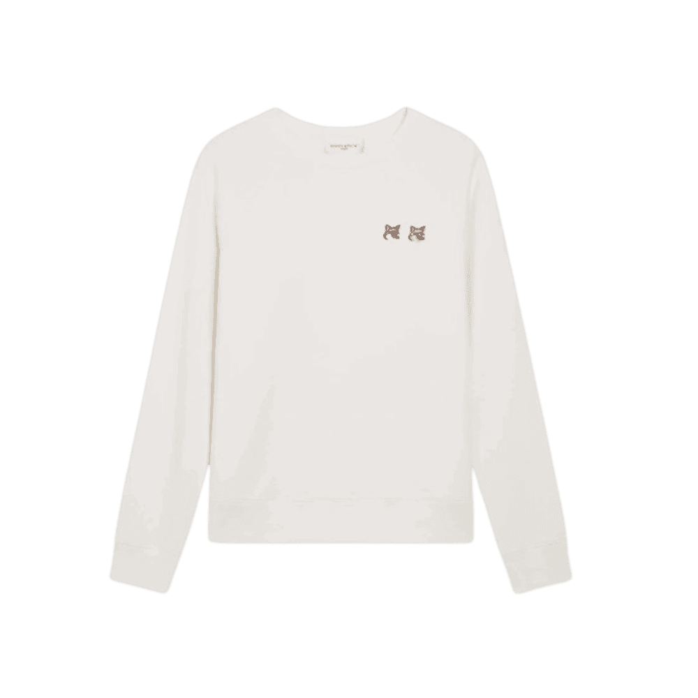 메종 키츠네 더블 폭스 헤드 패치 클래식 스웻셔츠 에크루