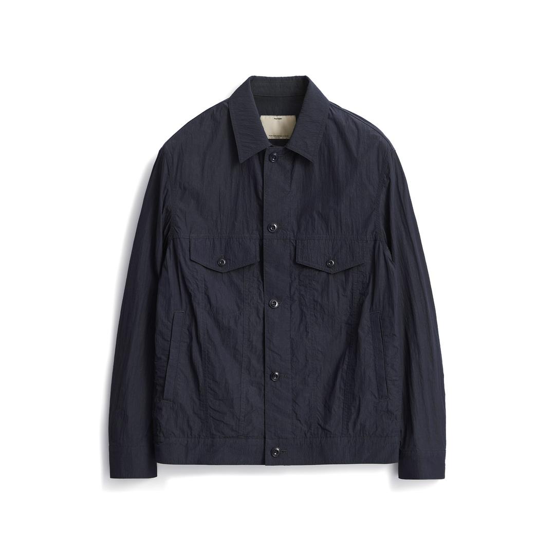 Nylon Trucker Jacket_Dark Navy