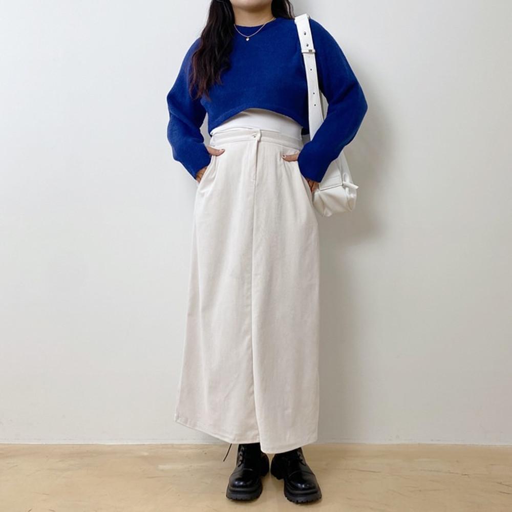 워크 코듀로이 롱스커트 [빅사이즈 S~2XL]