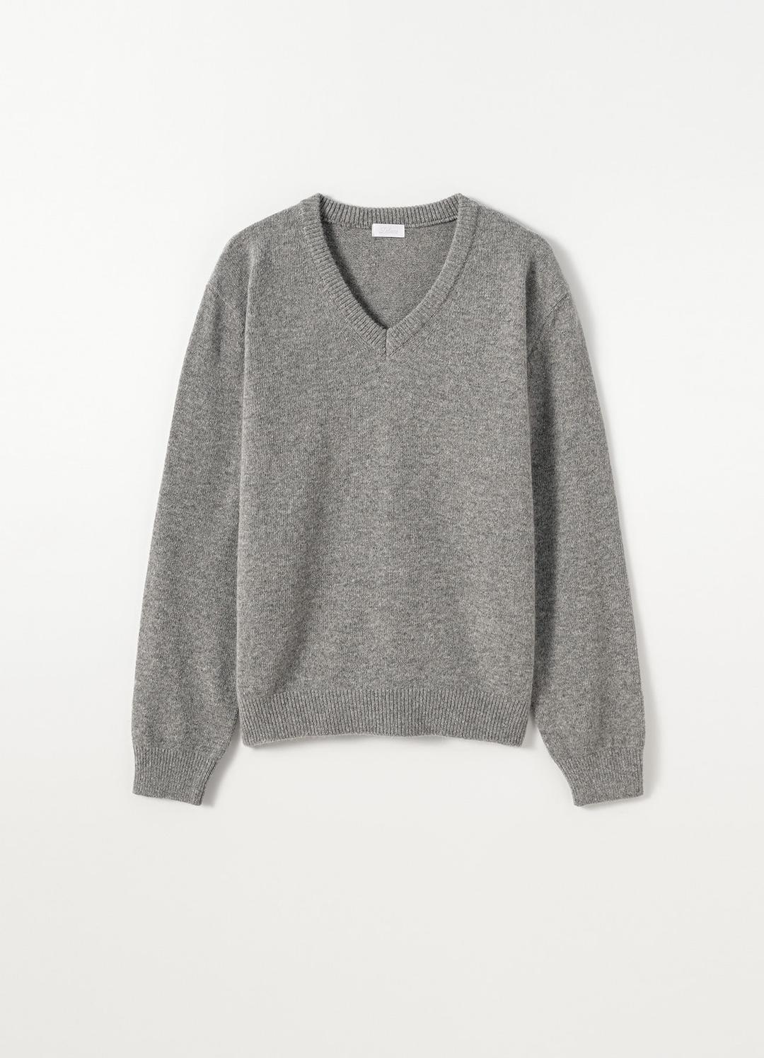 Racoon V-neck Knit(Gray)