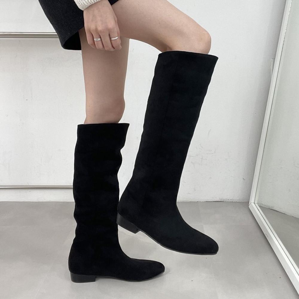 스웨이드롱부츠 하비 입구41cm 빅사이즈롱부츠