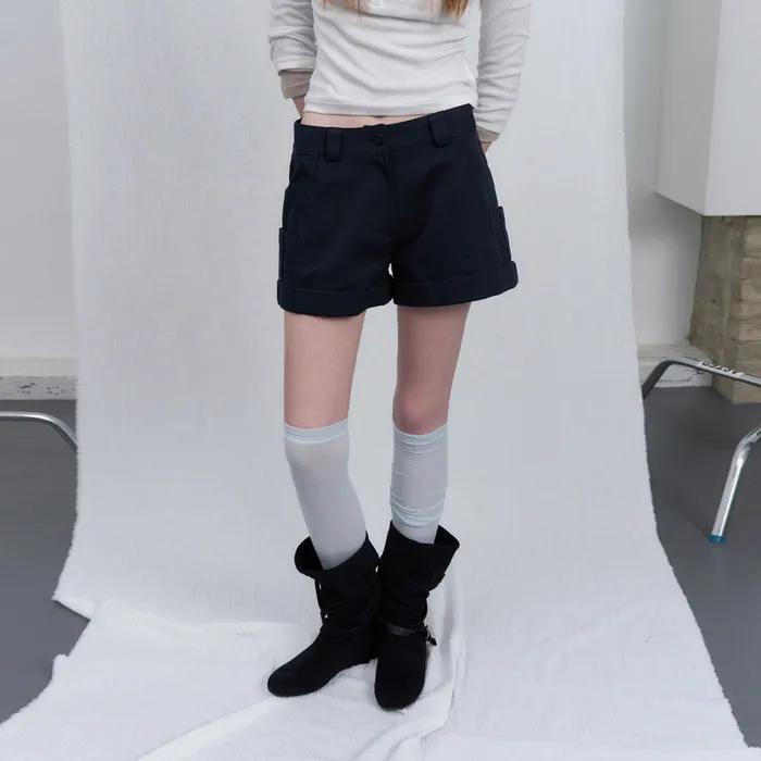 Ease cotton fold shorts - navy