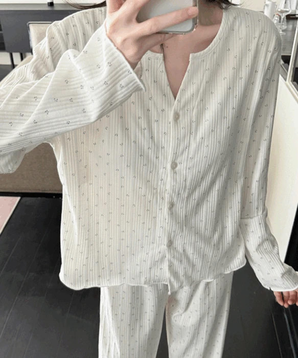 라리리 긴팔 캡내장 이지데이&어썸블룸 상하세트 파자마 홈웨어